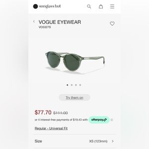 Vogue green sunglasses